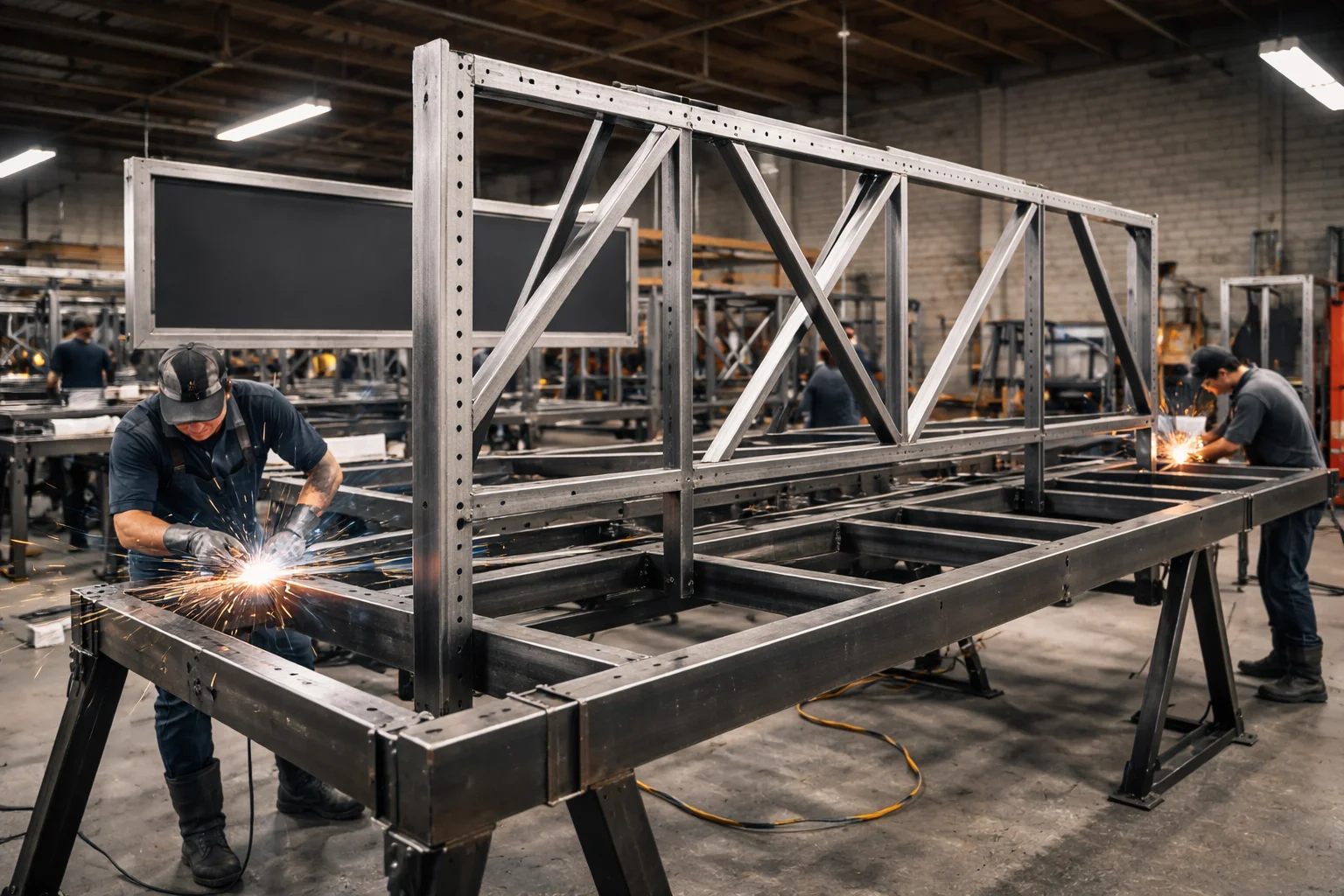 Fabricación de estructuras metálicas para letreros exteriores