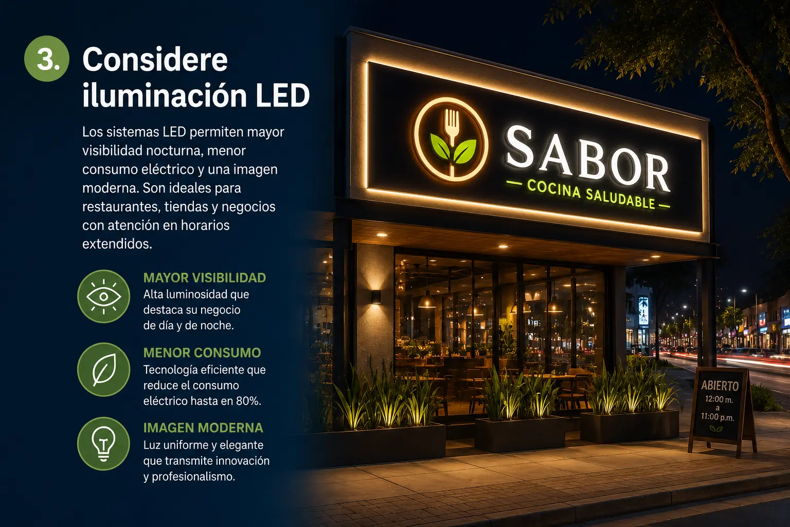 Letrero luminoso LED