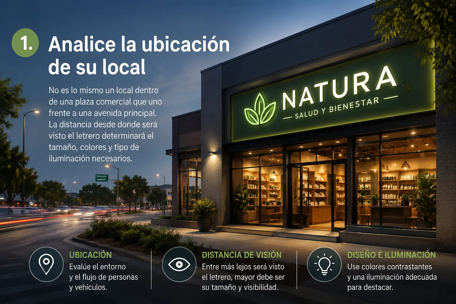 Señalización comercial exterior